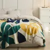 Cobertores de sofá floral nórdico Cama de ar condicionado de malha de malha Conjunto de ar condicionado BB Decoração de viagem tricô