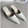 Chaussures habillées maxdutti nordique minimaliste rétro pointu pointe haute talon dames sandales en cuir Muller Femmes