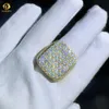 Zuanfa Jewelry Yellow Gold Pierścienie Pierścienie Hip Hop Runda