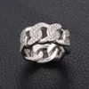 2024 HIP HOP HOP TRENDY PUNK MEN MEN BIELLY CHANE CONCEPTION S925 Silver VVS Moisanite Cuban Link Rings For Women