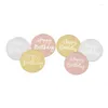 Party Supplies 10st Happy Birthday Cupcake Toppers Gold Acrylic Circle Dessert Cake Diy Decorations Insert Card Kids