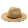 Berets 2024 Panama Straw Hat Protection Sunshade Kobieta Jazz Top Men and Women's Spring Summer Tchevel Modne Słońce