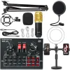 Microphones Sound Card Studio Mixer Singing Noise Reduction Portable Microphone Voice BM800 Plus Live Broadcast for Phone Computer Record