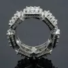 Luksusowe eleganckie wykwintne ręcznie robione biżuterię Moissanite Hip Hop Party 925 Srebrny pierścionek męski pierścień męski