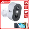 Kameror Anran 2K 3MP Battery Camera Pir Detection 2.4 GHz WiFi Color Night Vision Wireless Outdoor Surveillance Security Camera Spotlight