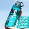 リットルウォーターボトルタイムマーカー付きスポーツボトルプラスチック水差しドリンクウェアアウトドアカップフィットネス240320