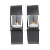 Candele 2pcs/set di ferro da ferro romantico decorazioni per matrimoni di Natale soggiorno in vetro per feste di compleanno artigianato con la parete sconce