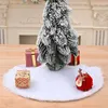 Tapis 15 pouces 38 cm jupe d'arbre de Noël en peluche blanche en fausse fourrure