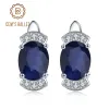 Orecchini Gallet Gem Nuovi orecchini classici blu naturali ovali da 2,02ct Ovali Natural Blu Classic Orecchini 925 Orecchini per borchie in argento sterling per donne