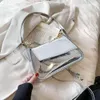 2024 2023 New Fashion Versatile Shoulder Glossy Silver Chic Casual Crossbody Bag Women Luxury Designer Purses Handbags Underarm Bag