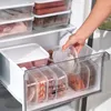 Aufbewahrungsflaschen Frischwachtbox Stapelbare Lebensmittel für die Vorbereitung und Zutatenorganisation in Kühlschrank oder Gefrierschrank Dividierung