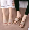 Hausschuhe Frauen Home House Schuhe Innenboden weicher Leinen rutschiger leichter Unisex Schlafzimmer Flachs Flip Flops Frühling Herbst