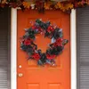 Fleurs décoratives Couronne de porte d'entrée noire et rouge Garland Garland Holiday Gate Decoration Lavande pour à l'intérieur