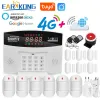 Kits Tuya 4G GSM Alarm System 433MHz Wireless Smart Home Security System 4G SIM Card APP Remote Control Compatible Alexa Google Home