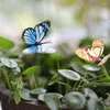 Садовые украшения красочная 3D двойная слоя бабочка на палочках дома