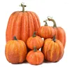 Decorative Flowers Halloween Fall Harvest Festival Home Table Decor Set Of 7 Foam Pumpkins Drop