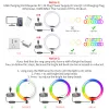 Monopods 33cm 13 Inch Rgb Ring Light with Tripod Led Ring Lamp Flash Video Photography Lights Ringlight for Tiktok Youtube Streaming Live
