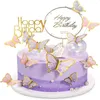 Party Supplies 22Pieces Butterfly Decorations With Acrylic Cake Toppers For Baby Shower Wedding Birthday Decor