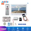 Doorbells New TUYA 1080P 7 Inch Wireless Wifi Smart Video DoorPhone Intercom System With 1Monitor and Doorbell Camera and 1 Lock Set