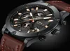 CRRJU Fashion Watch Men New Design Chronograph Big Face Quartz armbandsur MEN039S Utomhus Sportläderklockor Orologio UOM1353482