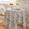 Table de table en nappe florale rétro coton coton de café à manger couverture de salle à manger pic narrot