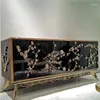キッチンストレージ177x90x50cm高品質の真鍮製塗装テーブル豪華なサイドボードキャビネット家庭用エル