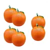 Pack de décoration de fête de 6 fournitures de fruits en plastique orange artificielles faux modèles pour les décorations de tables en toute sécurité et facilement nettoyage