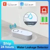 Detector tuya wifi druipende waterlekkage detector 120db piep sirene vloer water lekdetector overstromingssensor app externe melding op afstand melding