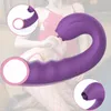 Sexleksaker G Spot Vibrator 2 i 1 klitisk tunga dildo Vaginal vibrerande anal bröstnippel massager rumpa plugg, vuxna sexleksaker för kvinnliga par