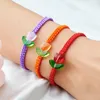 Charmarmband koreanska eleganta tulpanarmband för kvinnor söt färgglada blommor handgjorda flätade justerbara vänskapsmycken gåva