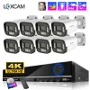 System LOXCAM 8CH 4K 8MP Security Camera System 4MP POE Ai Face Detect Human Detect Outdoor CCTV Video Surveillance Set Two Way Audio