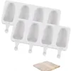 Gelato in silicone a 4/8 forme forma di ghiacciolo stampi per ghiaccioli fai -da -te in casa succo di frutta del ghiaccio pop cubetto pop stampo con bastoncini