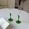 Wijnglazen 1 stks ouderwetse champagne glazen groene staaf goblet huishouden zoete smaragd smalderde huisbar drinkware