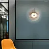 Vägglampa nordisk modern minimalistisk G4 LED -ljus kreativ personlighet glas vardagsrum rund sovrum gång modell hus