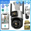 Kameror 8MP 4K WiFi Camera Dual Lens Dual Screen Outdoor PTZ Video Surveillance Camera Night Vision Auto Tracking Security Camera ICSEE