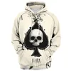 Herren Hoodies Spade Poker Sweetshirt Herbst 3D -Schädel Druckmänner/Womenlong Ärmeln Mode -Kapuzenkinder Hoodie Y2K Männer Mantel Kleidung