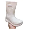 2024 new arrive women rainboots round toe platform thick bottom outside walking height increasing rubber waterproof long boots designer women rain boots