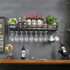 Decoratieve borden Bar Wine Glass Rack Hanging Creative European Style Flessen Wall Rood