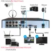 Câmera de vigilância de vídeo CCTV CECTV POE IP 4K 8MP 5MP 4MP PARA NVR ONVIF H265 DOMO DE ÁUDIO INOROORF VISION 48V DC12V Câmer de segurança