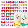 Dog Apparel 5pcs Mixed Colors Cute Pet Head Flower Clip Fashion Bow Cat Headwear Supplies Grooming Accessories Products