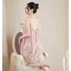 Women's Sleepwear Cute Night Dress Nightgown Women Sleeping Ice Silk Satin Lace Loose Leisure Home Wear Girl