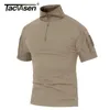 TACVASEN Men Summer T Shirts Airsoft Army Tactical T Shirt Short Sleeve Military Camouflage Cotton Tee Shirts Paintball Clothing 240325
