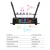 Microfoni MM02 DJ Console Mixer SoundCard con microfono wireless UHF a 2 canali per lo streaming live di smartphone di registrazione in studio.