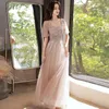 Robes de fête Fashion Sexy Sequins Applique Square Collar Bandage A-Line Night Dress Bride Wedding Tulle Prom Robes