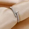 Nail Studded Diamond Ring for Women's Fashion Personality, Light Luxury, Exquisite Ring, Instagram Trendy Niche Design, Simple Index Finger Ring