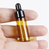 Depolama Şişeleri 20pcs 5ml Amber Damla Cam Parfüm Gözlü Sevimli Esansiyel Yağ