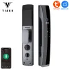 Lock TIAGO A7 TUYA WIFI Remote Unlock Temporary Password Fingerprint Magnetic Card Password Key Fully Automatic Smart Door Lock