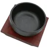 Bowls Household Bowl Bibimbap Cast Iron Spaghetti Noodle Container Sizzling Pot Wooden Daily