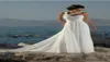 2019 New white Ivory Sleeveless Beach Chiffon A line Court Train Lace Up Sexy Summer Bridal Wedding Dresses9279184