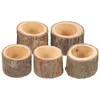 Candlers 10pcs Pilier décoration de bougeur de bougeur naturel chandelle en bois (café) Diwali